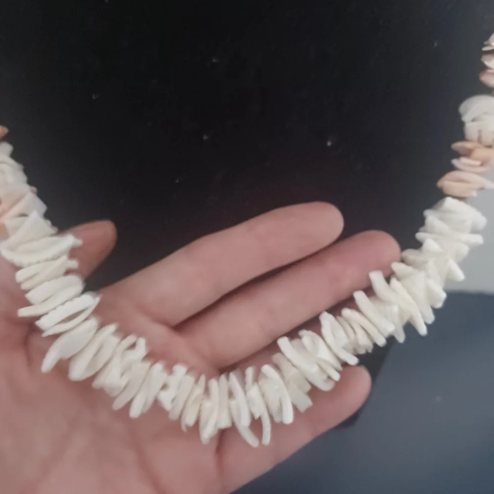 Vintage Shell and wood Bead Necklace - Picture 2 of 8